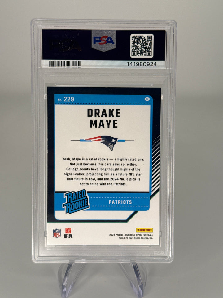 Drake Maye 2024 Panini Donruss Optic Rated Rookie, PSA 10 Gem Mint
