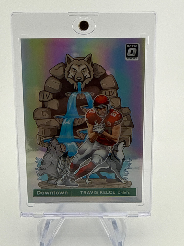 Travis Kelce 2020 Panini Donruss Optic SSP Case Hit Downtown