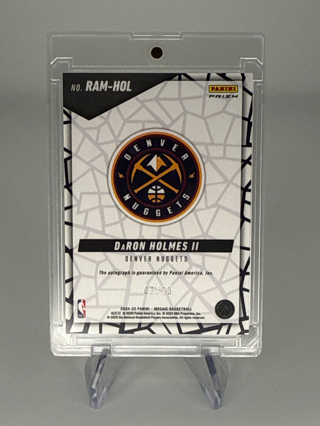 Daron Holmes 2024 Panini Mosaic Gold Fast Break Rookie Auto, 03/10