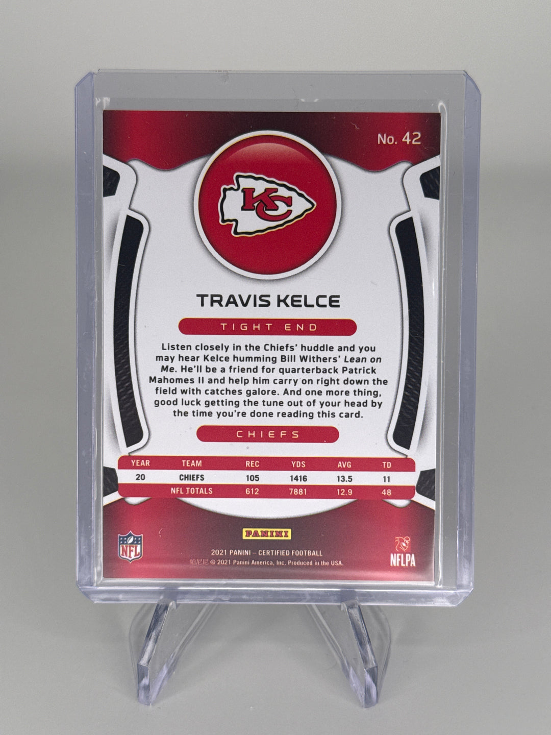 Travis Kelce 2021 Panini Certified Gold Mirror FOTL, 10/15