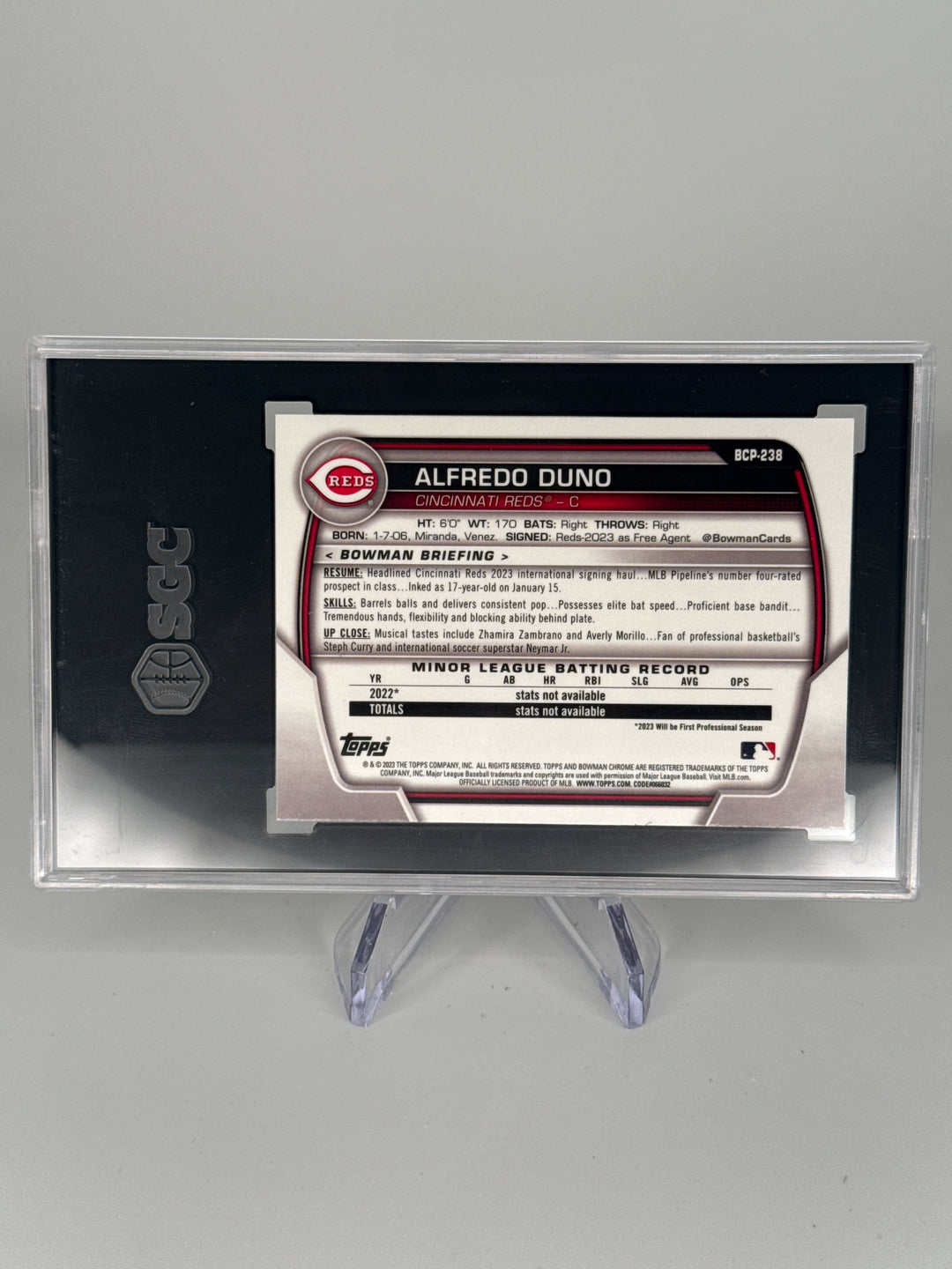 Alfredo Duno 2023 Bowman Chrome Mega Box 1st, SGC 10 Gem Mint