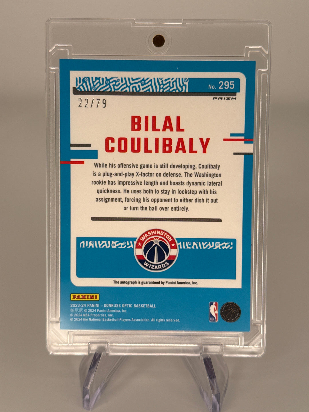 Bilal Coulibaly 2023 Panini Donruss Optic Pink Velocity Rated Rookie Auto, 22/79