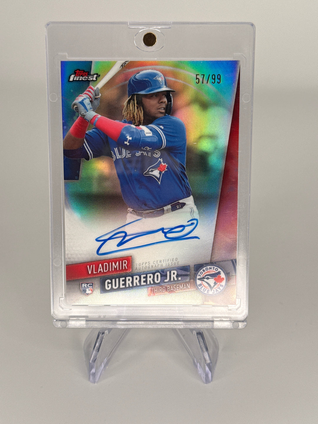 Vladimir Guerrero Jr. 2019 Topps Finest Refractor Rookie Auto, 57/99