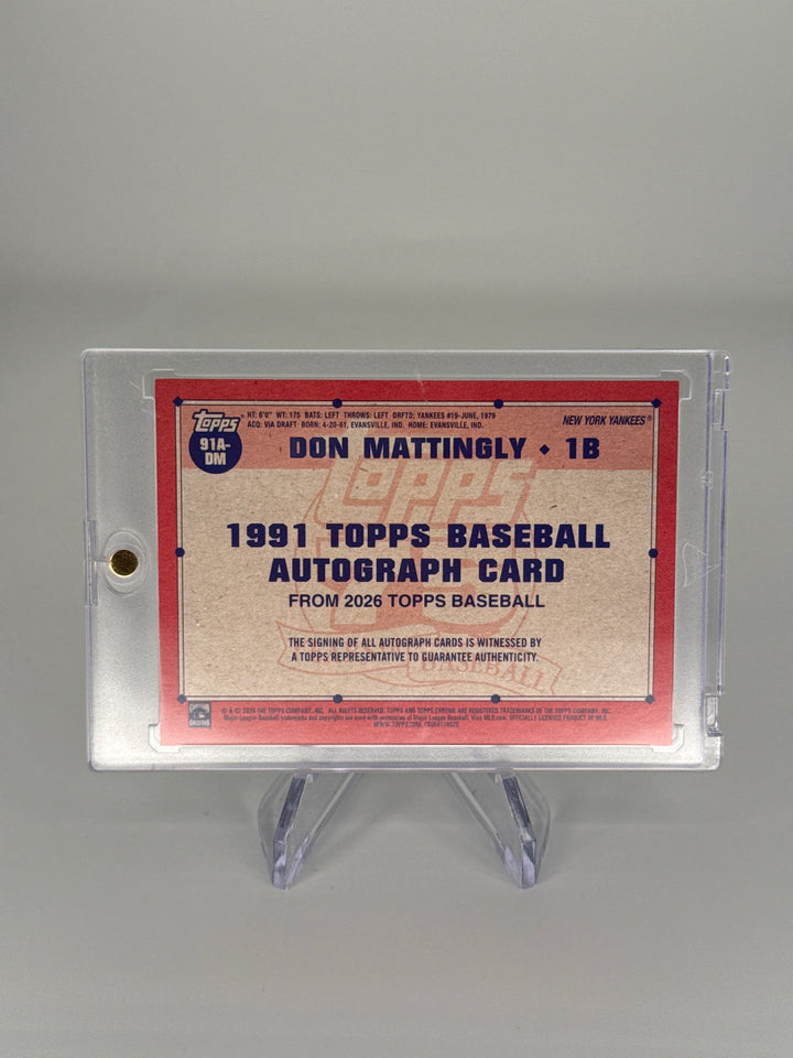 Don Mattingly 2026 Topps 1991 75th Anniversary Green Auto, 64/99