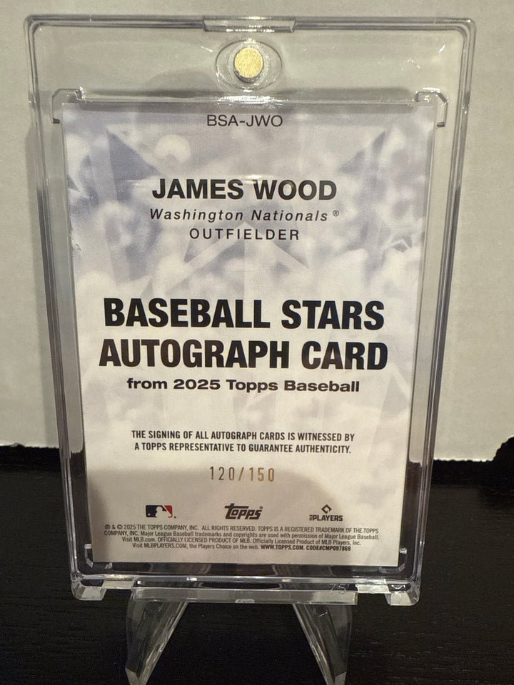 James Wood 2025 Topps Stars of Baseball Blue Rookie Auto, 120/150