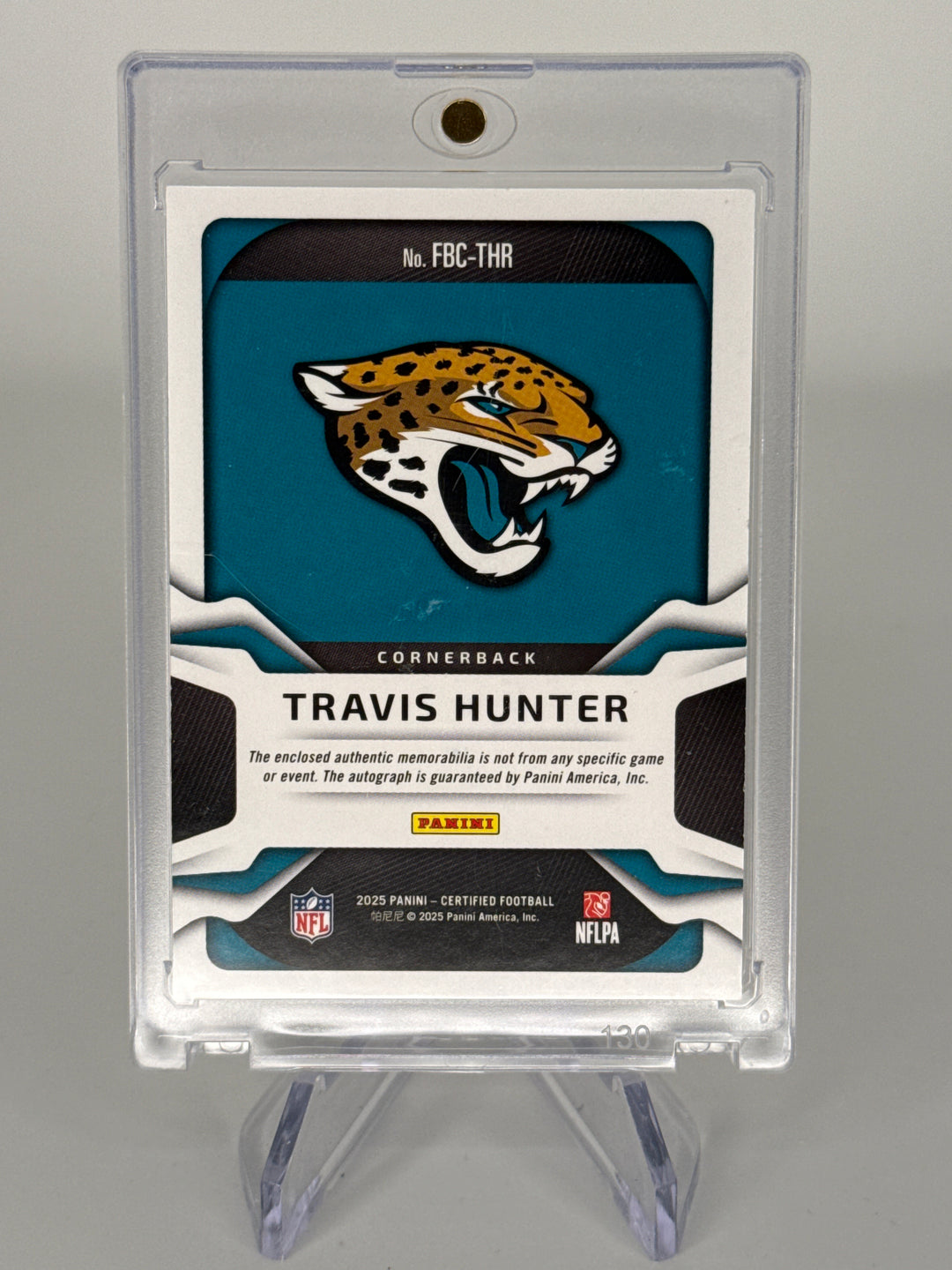 Travis Hunter 2025 Panini Certified Rookie Patch Auto Nike Swoosh Gold, 02/10
