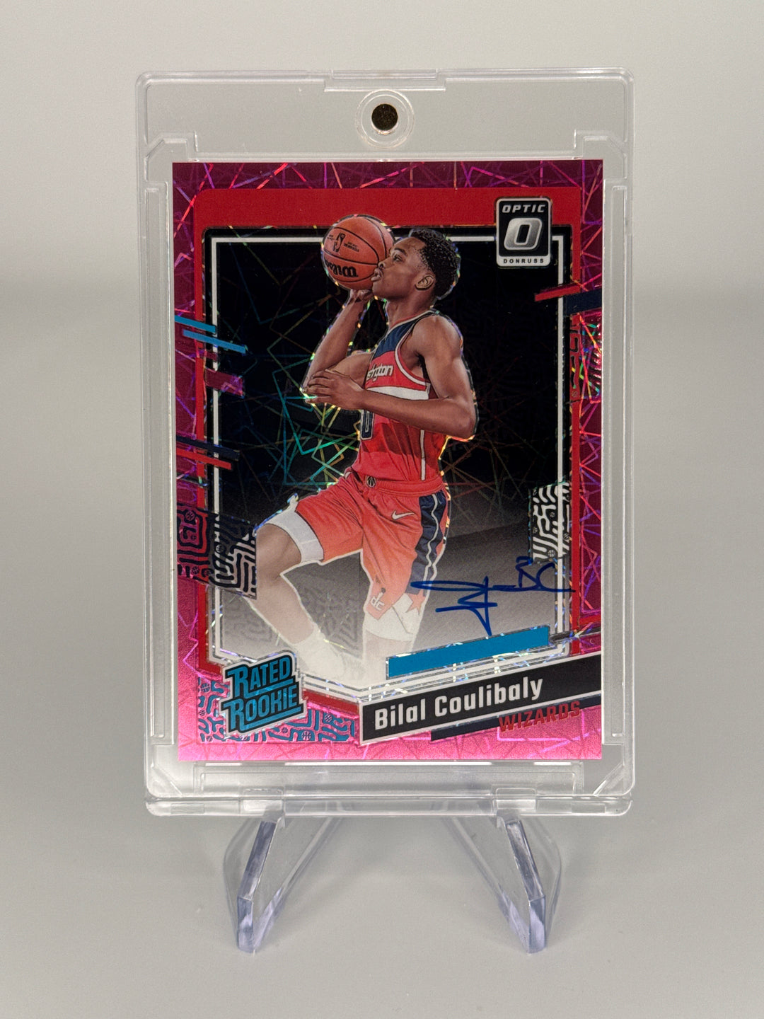 Bilal Coulibaly 2023 Panini Donruss Optic Pink Velocity Rated Rookie Auto, 22/79