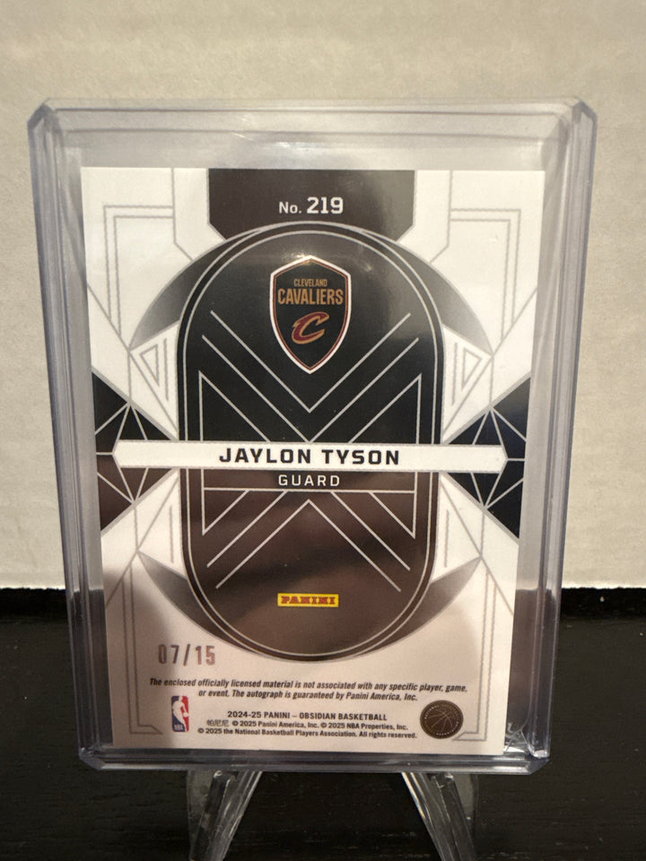 Jaylon Tyson 2024 Panini Obsidian Rookie Patch Auto, 07/15