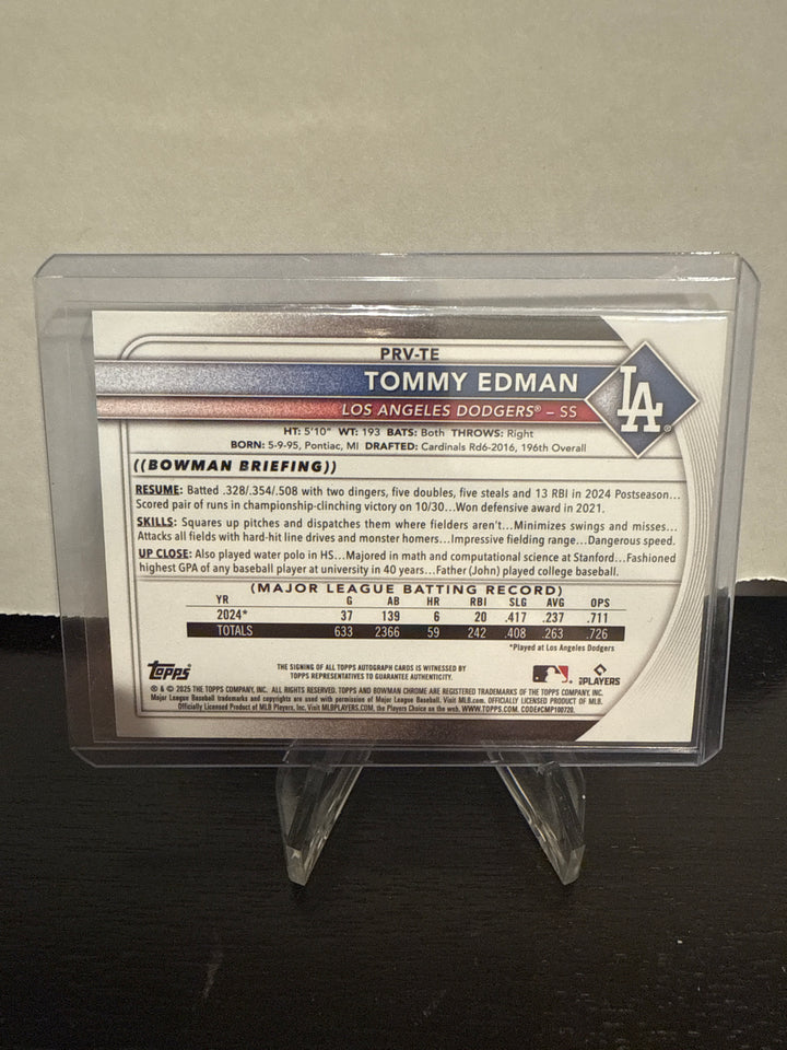 Tommy Edman 2025 Bowman Purple Auto, 011/250