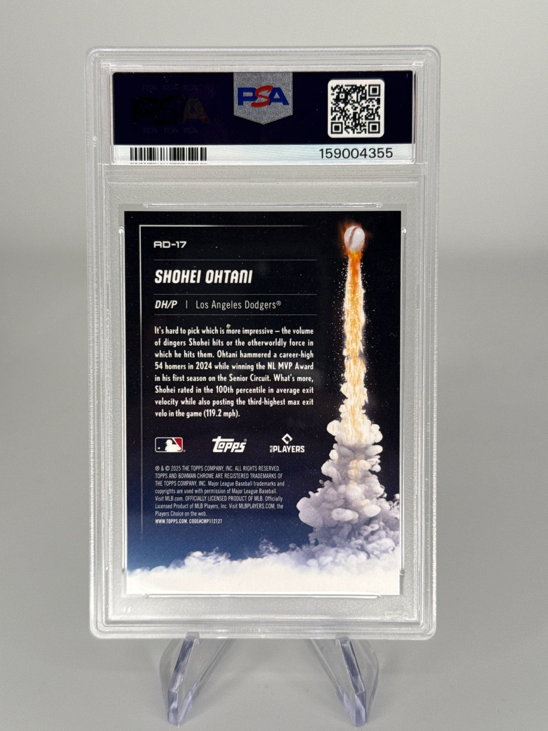 Shohei Ohtani 2025 Bowman Chrome Adios, PSA 10 Gem Mint