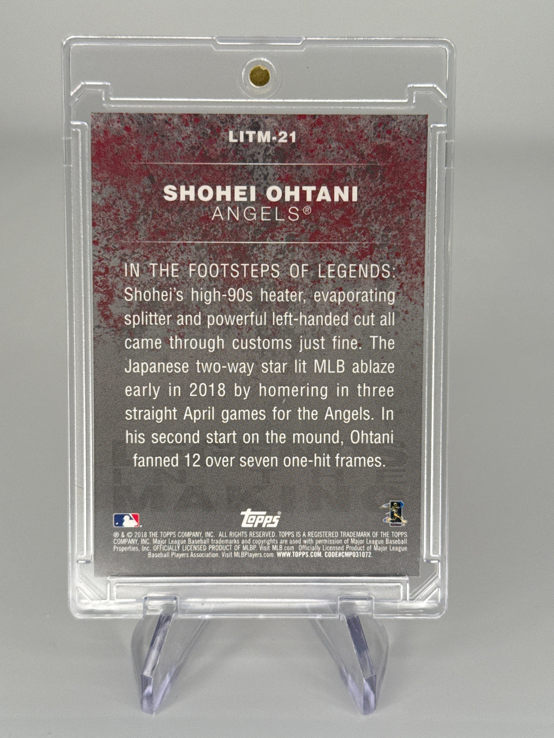 Shohei Ohtani 2018 Topps Update Legends in the Making Rookie