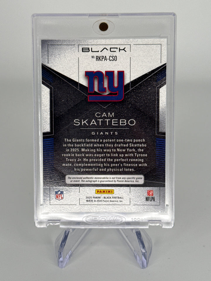 Cam Skattebo 2025 Panini Black Rookie Patch Auto, 133/249