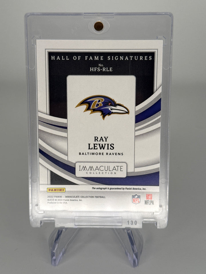 Ray Lewis 2022 Panini Immaculate Hall of Fame Signatures, 08/25