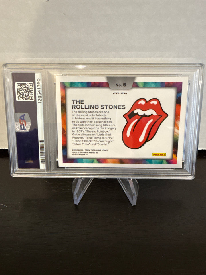 The Rolling Stones 2025 Panini Prizm Color Blast SSP Case Hit, PSA 9 Mint
