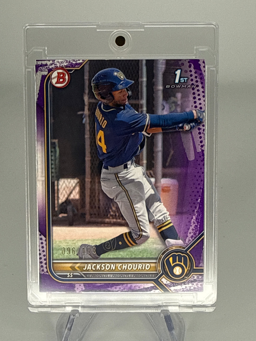 Jackson Chourio 2022 Bowman Purple Pattern Paper 1st, 096/199