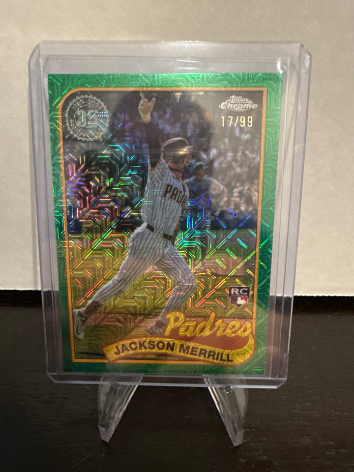 Jackson Merrill 2024 Topps Update Silver Pack Green Mojo Rookie, 17/99