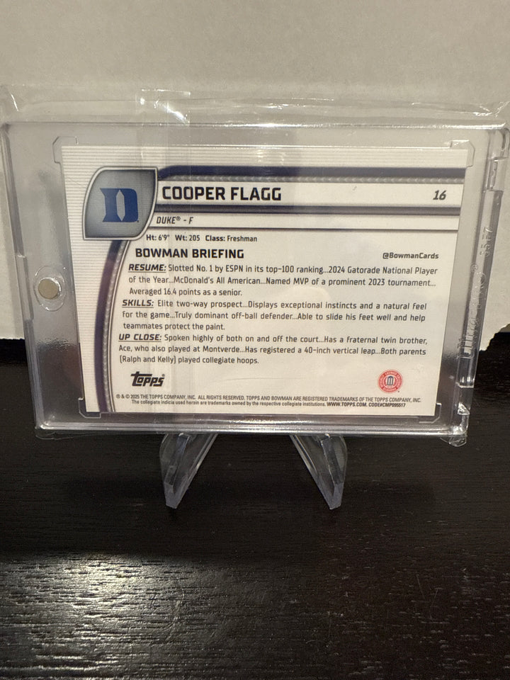 Cooper Flagg 2024 Bowman Chrome University 1st Bowman Black Wave Refractor