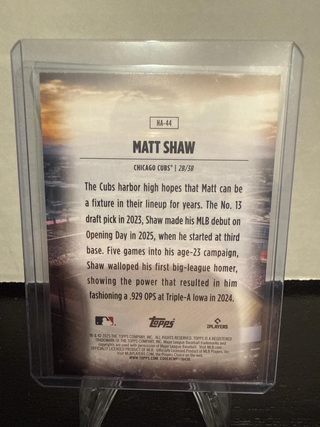 Matt Shaw 2025 Topps Update Series Home Field Advantage Rookie