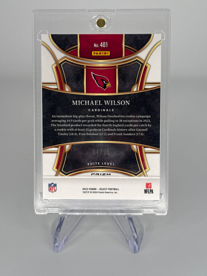 Michael Wilson 2023 Panini Select Suite Level Tie Die Rookie, 04/25