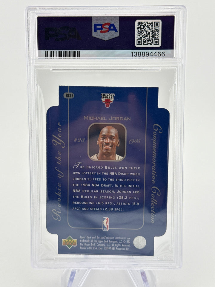Michael Jordan 1996 Upper Deck Rookie of the Year Collection Die Cut, PSA 7
