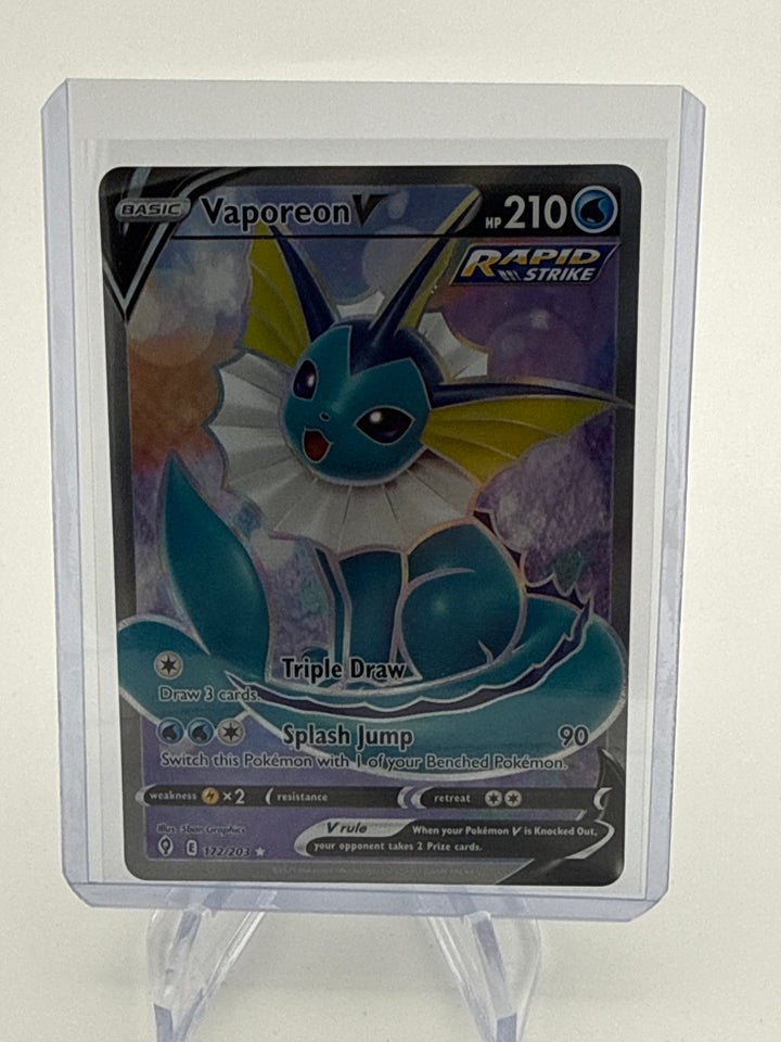 Pokemon TCG 2021 Vaporeon V Evolving Skies Full Art Secret Rare Holofoil, 172/203