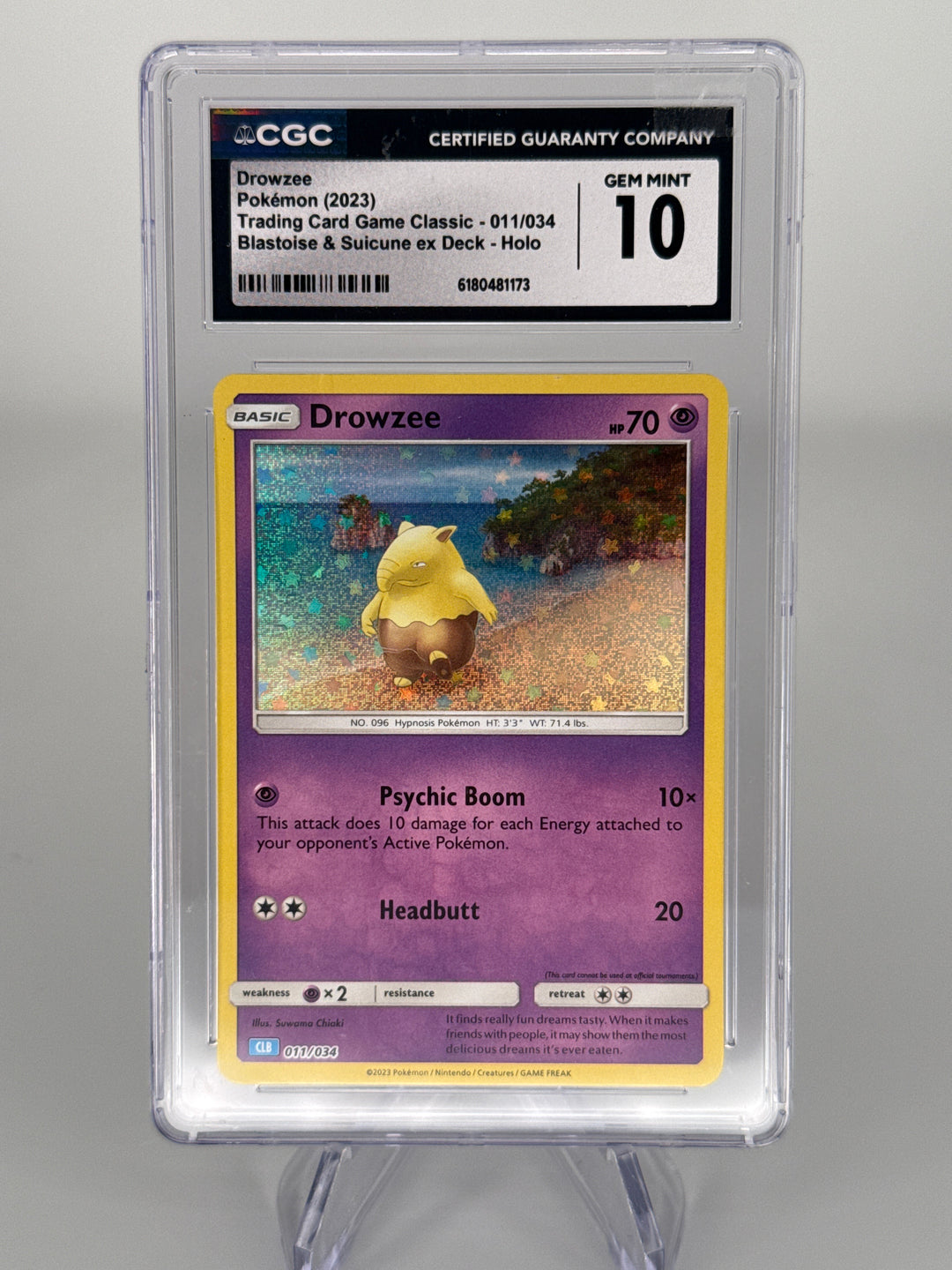 Pokemon TCG 2023 Drowzee Blastoise & Suicune EX Deck Holo, 011/034, CGC 10 Gem Mint