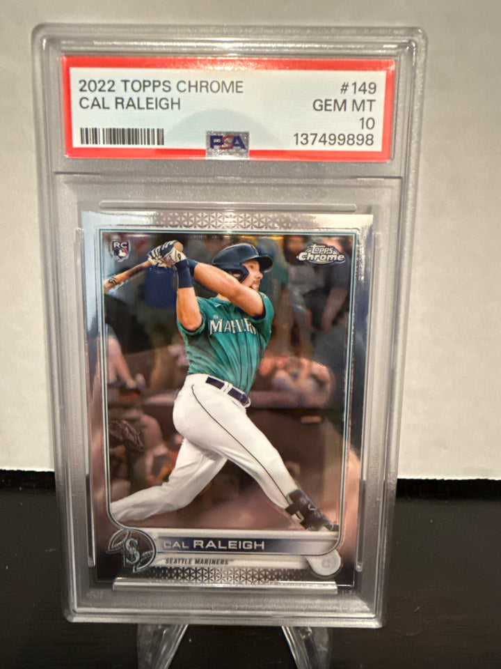 Cal Raleigh 2022 Topps Chrome Rookie, PSA 10 Gem Mint