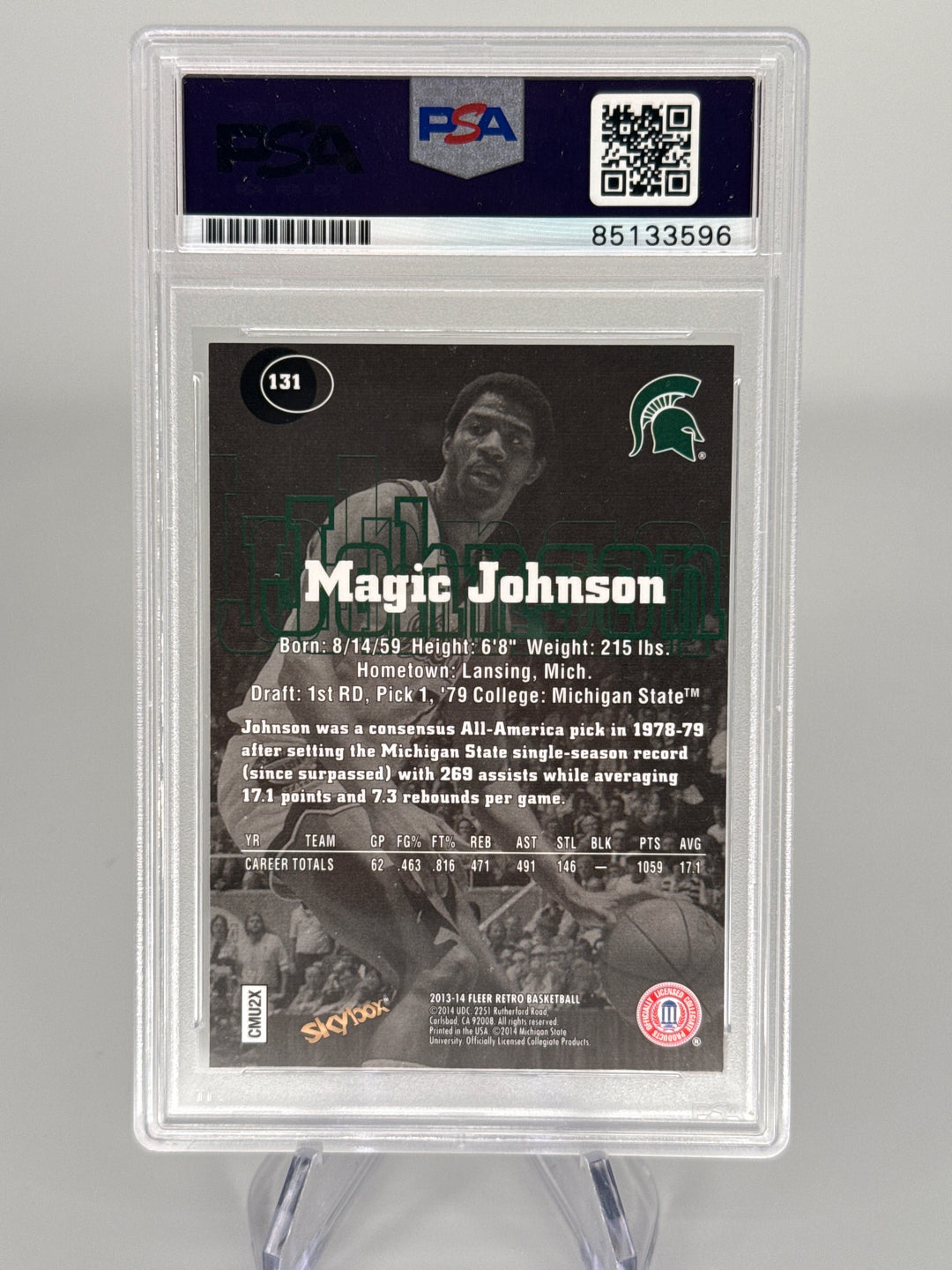Magic Johnson 2014 Skybox Premium, PSA Authentic Auto