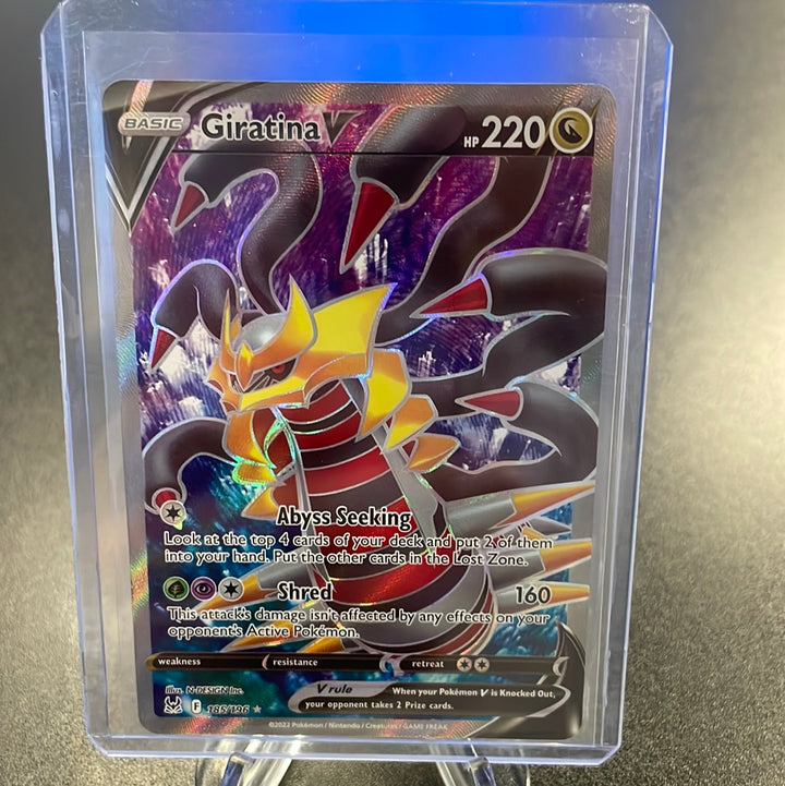 Pokemon TCG 2022 Giratina V Sword & Shield Lost Origins Full Art Ultra Rare Holo, 185/196