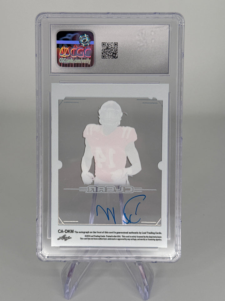 DK Metcalf 2019 Leaf Trinity Clear Purple Auto, CGC 10 Gem Mint