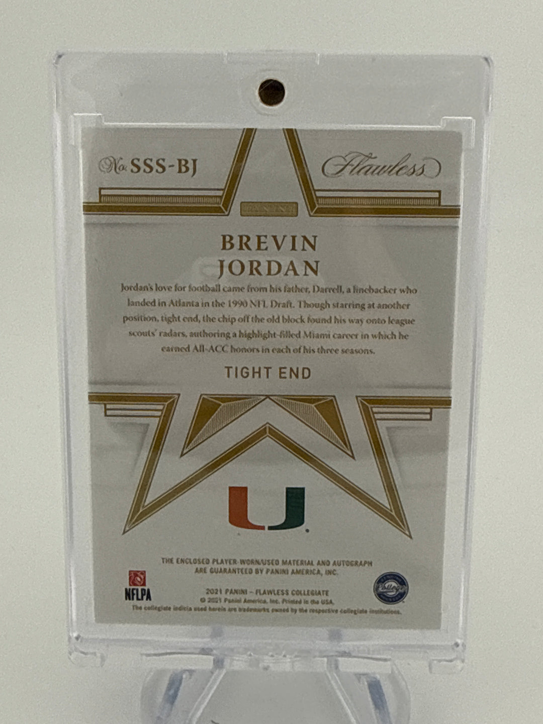 Brevin Jordan 2022 Panini Flawless Collegiate Patch Auto Emerald, 2/5