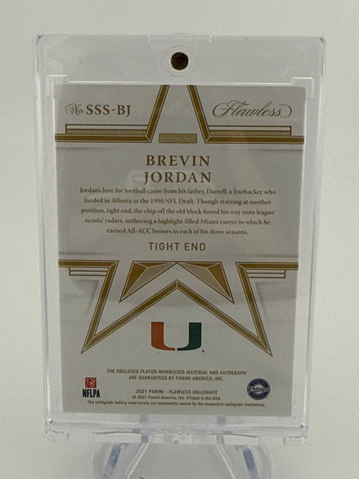 Brevin Jordan 2022 Panini Flawless Collegiate Patch Auto Emerald, 2/5