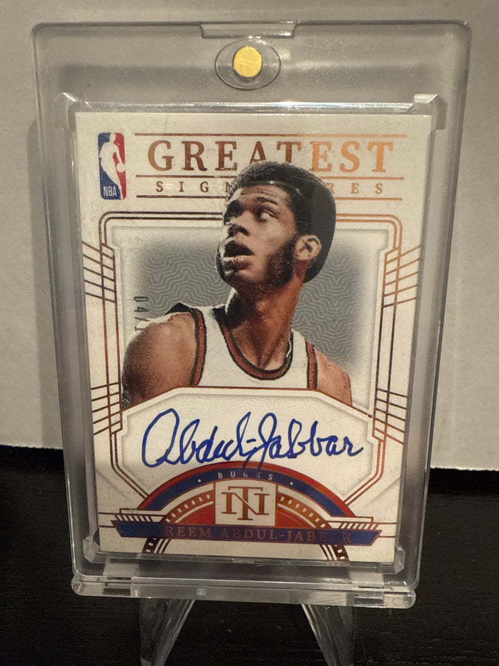 Kareem Abdul-Jabbar 2024 Panini National Treasures Greatest Signatures Auto, 04/15