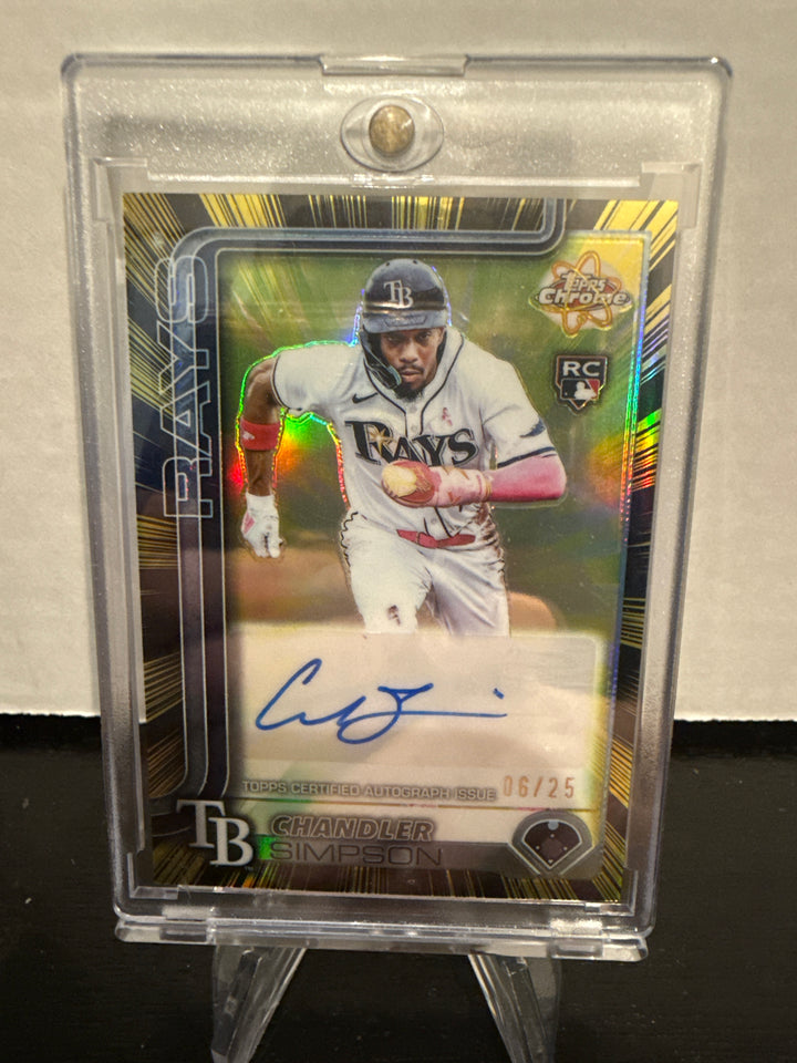 Chandler Simpson 2025 Topps Chrome Update Radiating Rookie Auto, 06/25