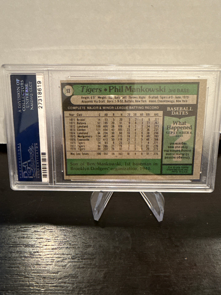 Phil Mankowski 1979 Topps, PSA 9 Mint