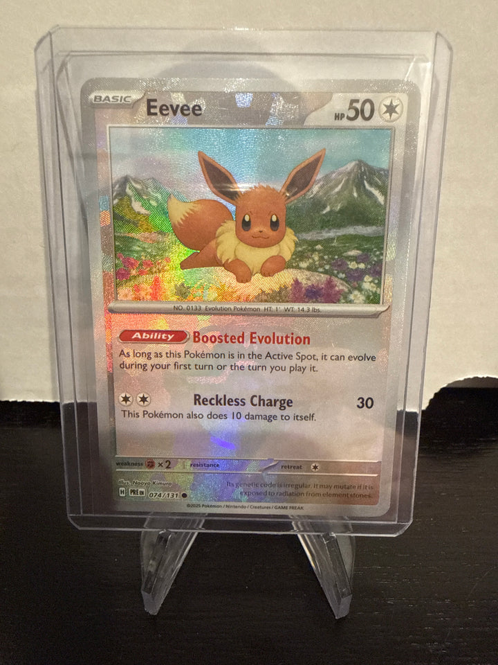 Pokemon TCG 2025 Eevee Prismatic Evolutions Master Ball Reverse Holo, 074/131