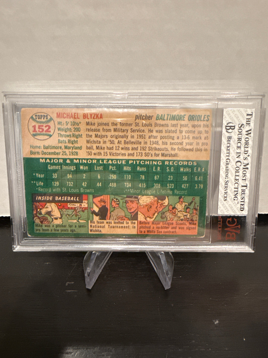 Mike Blyzka 1954 Topps, BVG 4