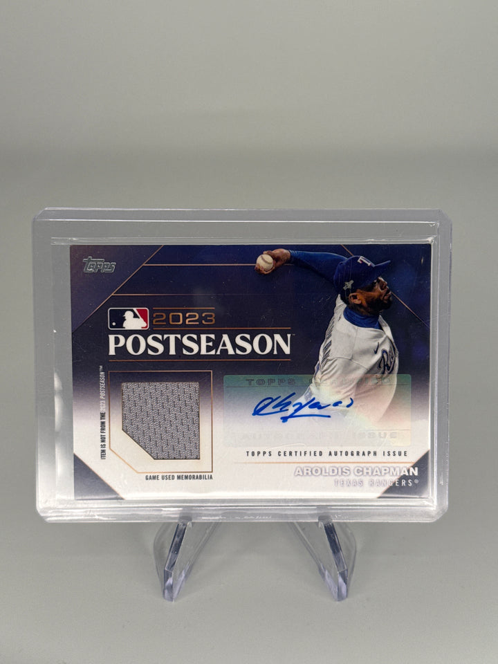 Aroldis Chapman 2024 Topps Series One Postseason Performance Auto Relic Gold, 01/50