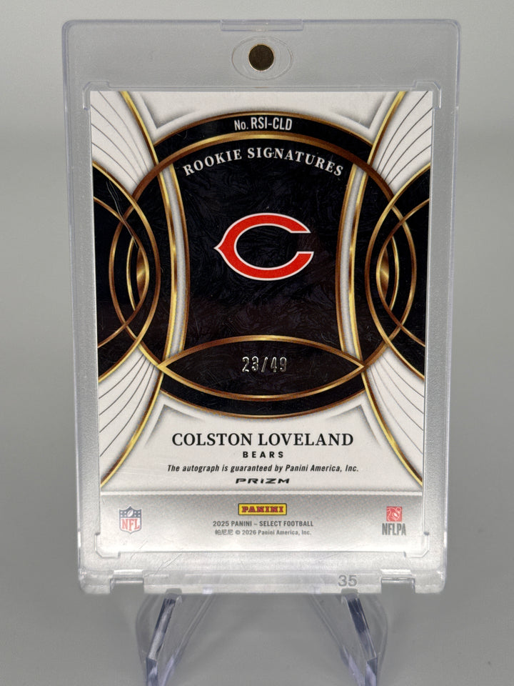 Colston Loveland 2025 Panini Select Light Blue Prizm Rookie Auto, 23/49