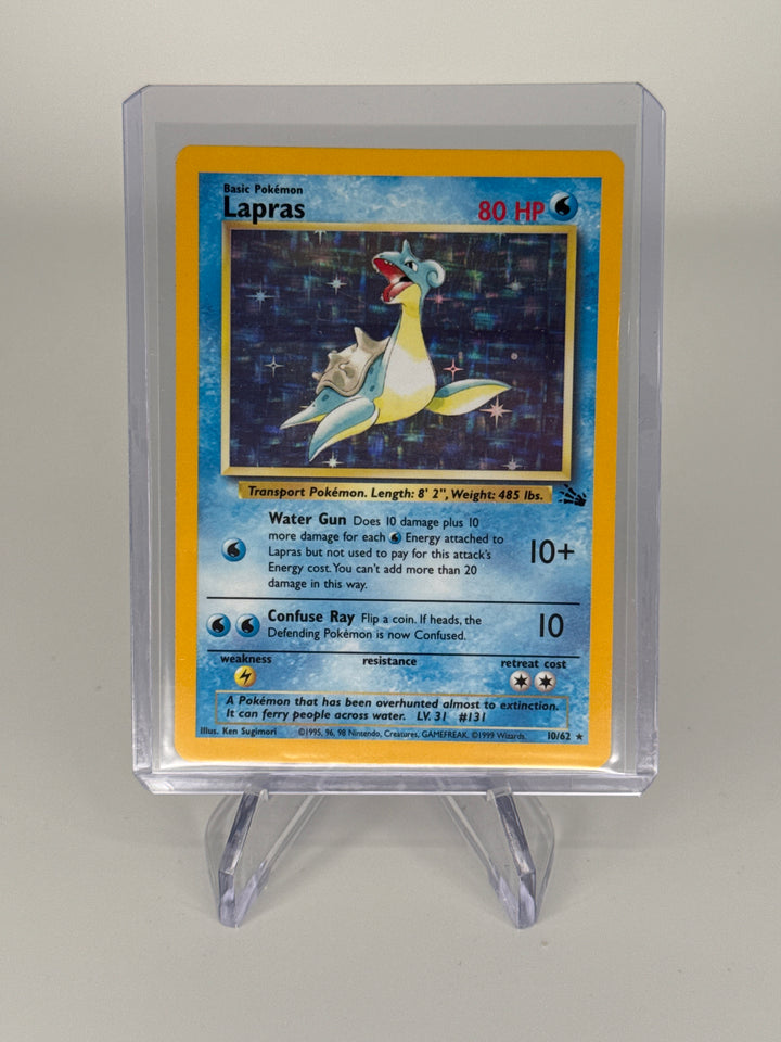 Pokemon TCG 1999 Lapras Base Set Fossil Holo, 10/62