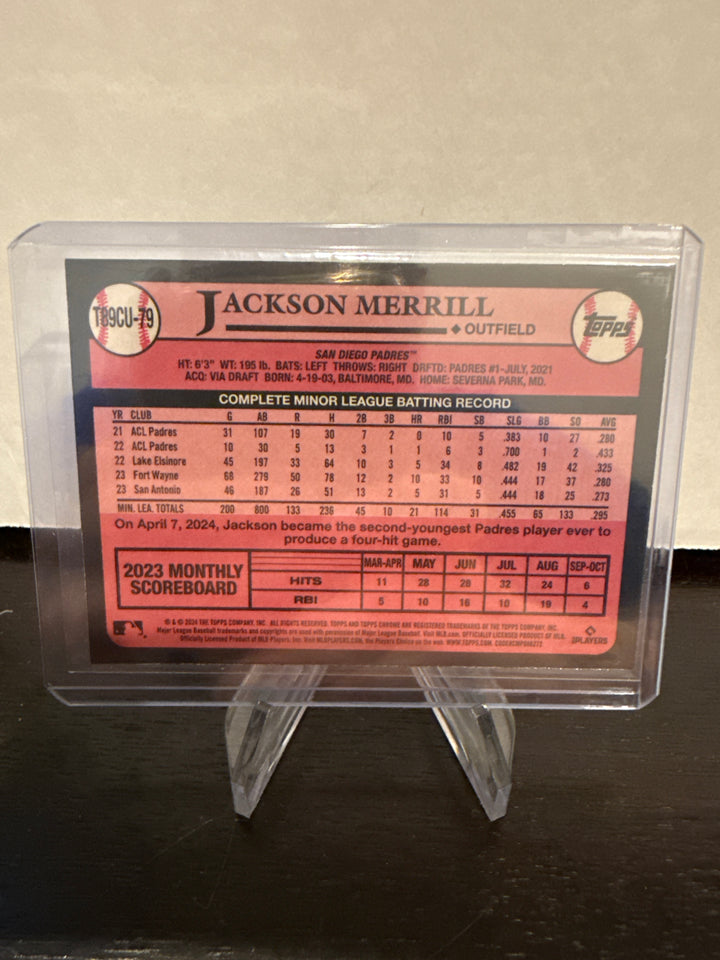 Jackson Merrill 2024 Topps Update Silver Pack Green Mojo Rookie, 17/99