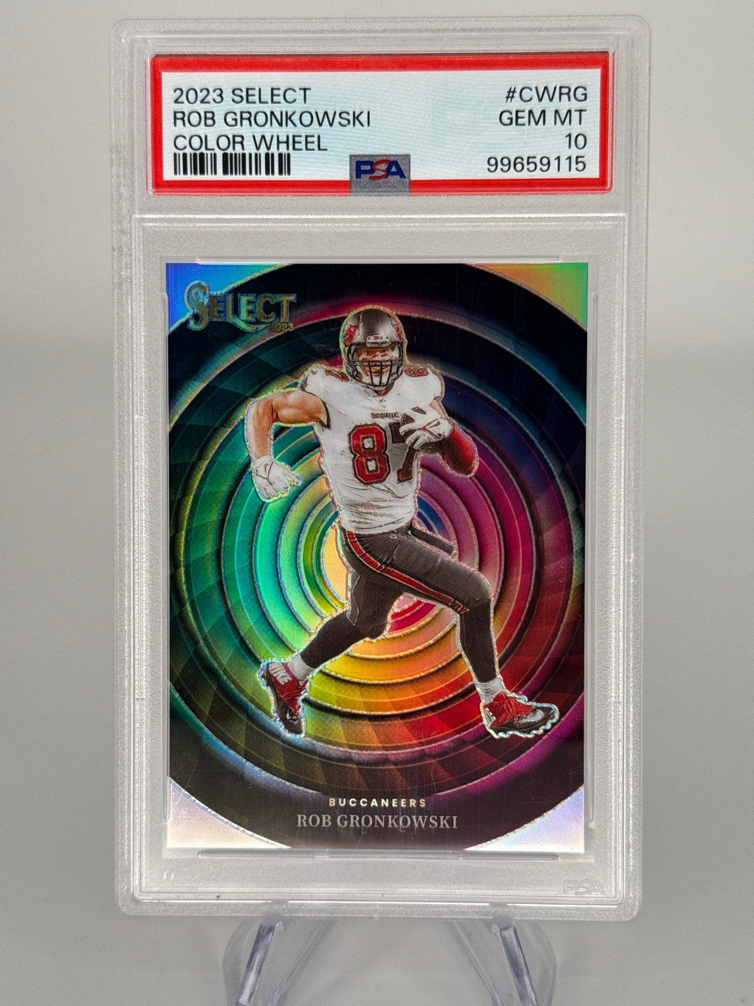 Rob Gronkoswki 2023 Panini Select Color Wheel SSP Case Hit, PSA 10 Gem Mint