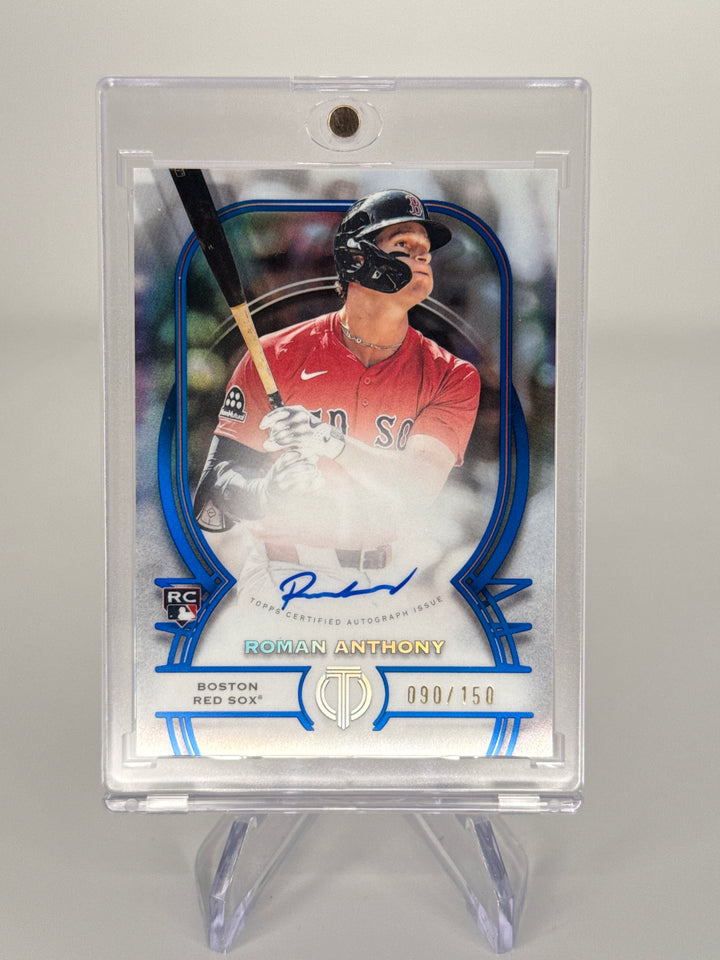 Roman Anthony 2026 Topps Tribute Blue Rookie Auto, 090/150