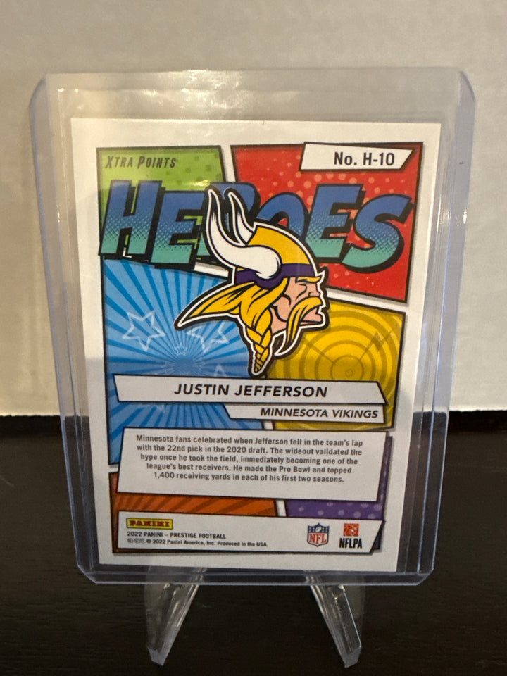 Justin Jefferson 2022 Panini Prestige Heroes Gold, 13/99