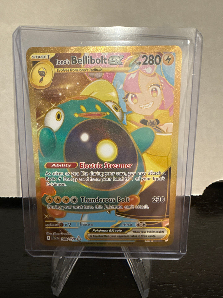 Pokemon TCG 2025 Iono's Bellibolt EX Journey Together Gold Hyper Rare, 188/159