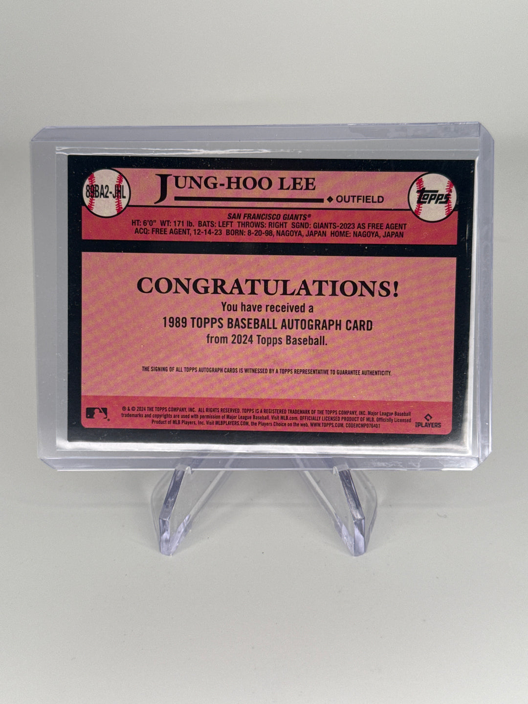 Jung Hoo Lee 2024 Topps 35th Anniversary Rookie Auto