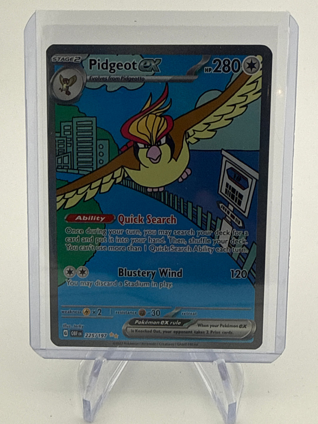 Pokemon TCG 2023 Pidgeot EX Obsidian Flames Special Illustration Rare Holofoil, 225/197