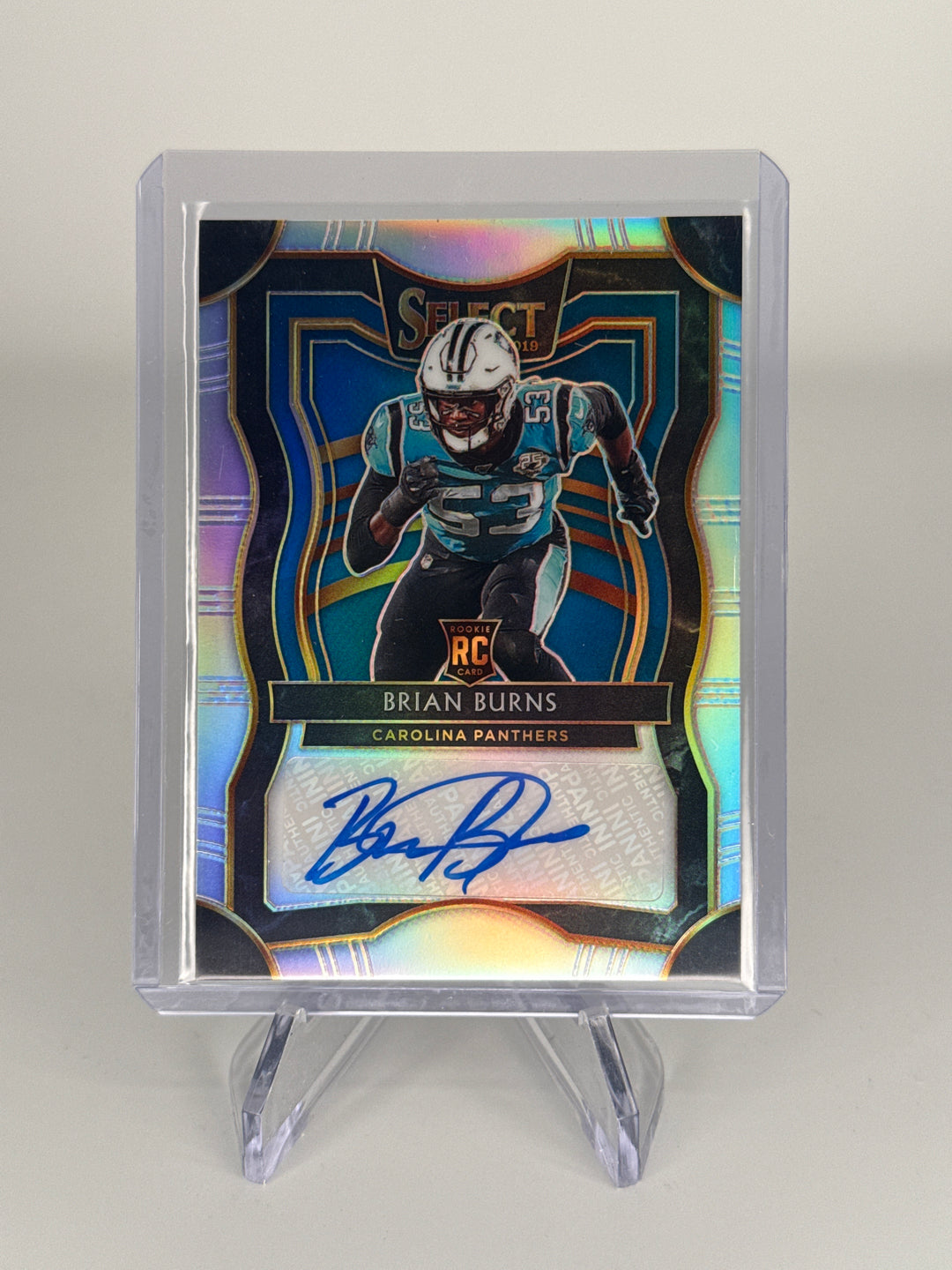 Brian Burns 2019 Panini Select Silver Rookie Auto, 167/199