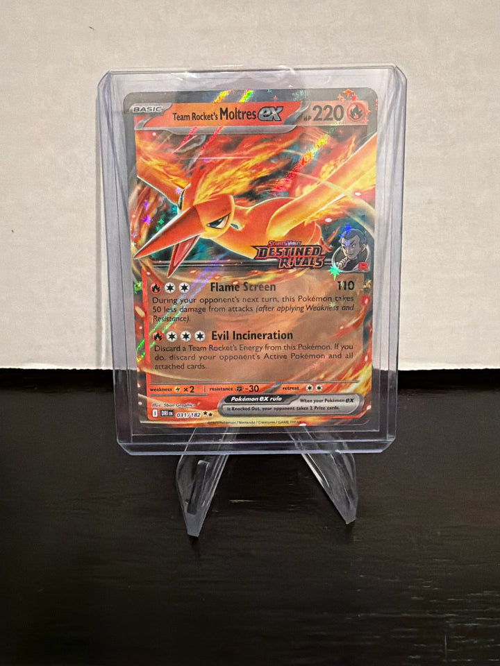 Pokemon TCG 2025 Team Rocket's Moltres EX Destined Rivals Stamped Promo, 031/182