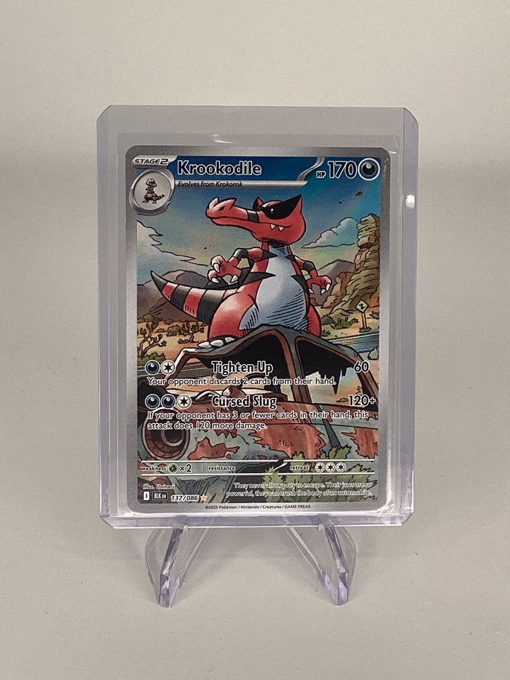 Pokemon TCG 2025 Krookodile Black Bolt Full Art Illustration Rare, 137/086